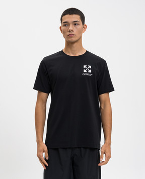 Off-White Чорна футболка з принтом емблеми 44MAA027F5J00F