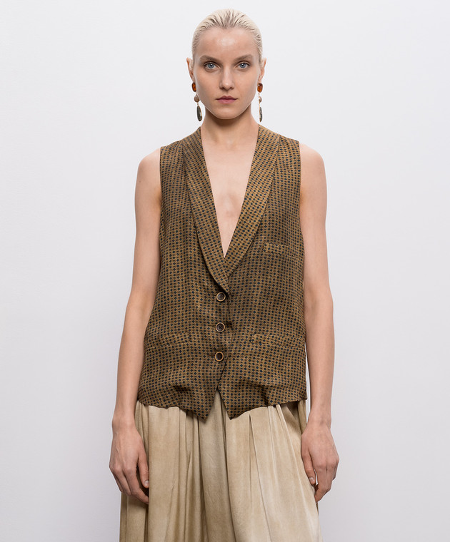 UMA WANG Коричневий жилет Jill UW6053 зображення 3