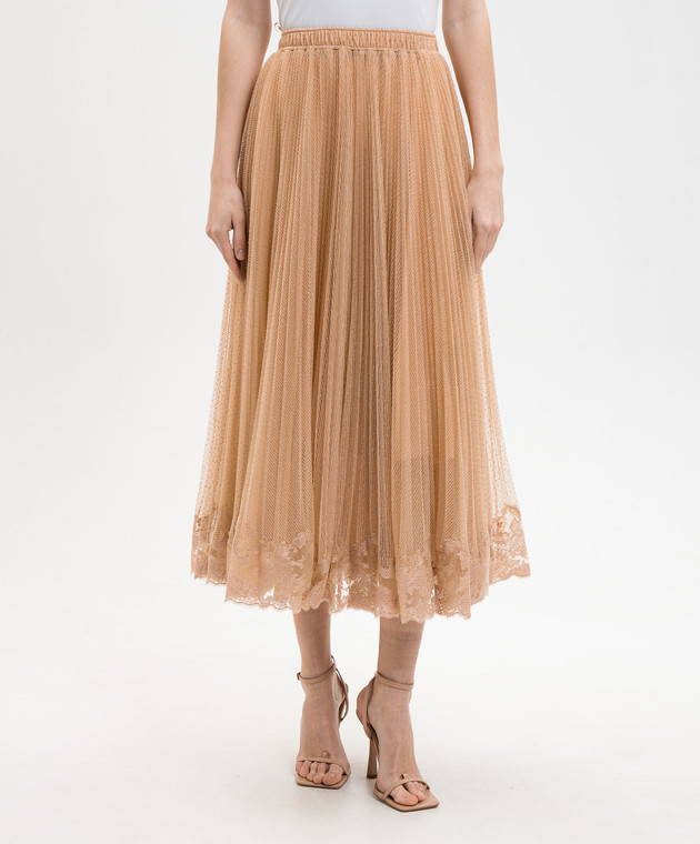 Ermanno Scervino Бежева спідниця з мереживом D482O756FDUJP зображення 3