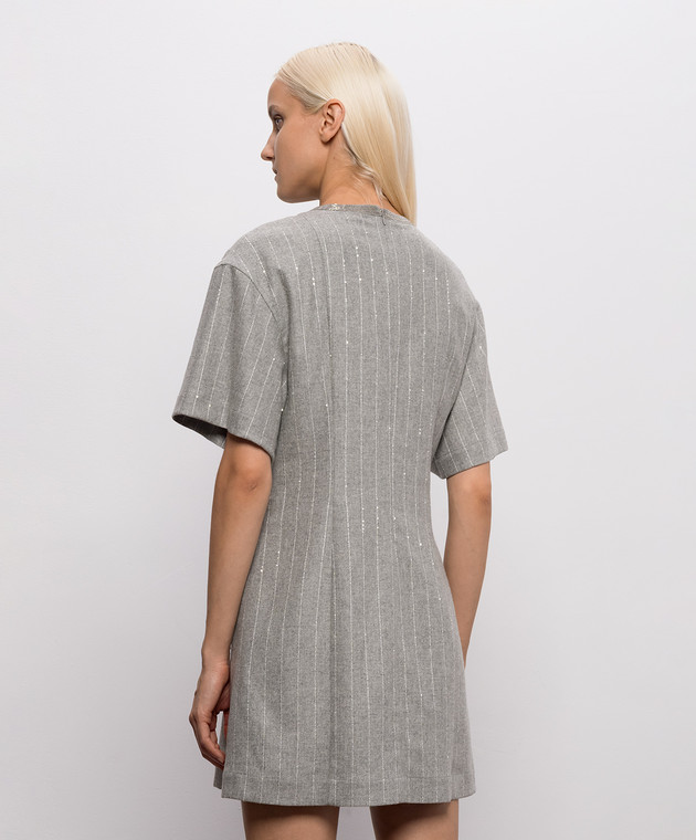 Brunello Cucinelli Серое платье с шерстью MG576AB4C1 изображение 4
