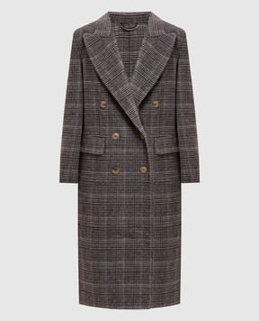 Ermanno Scervino Двобортне пальто з вовни в клітинку D496D314ZLD