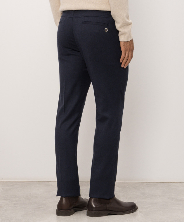 Stefano Ricci Синие брюки из шерсти M8T63B0010T6054 изображение 4