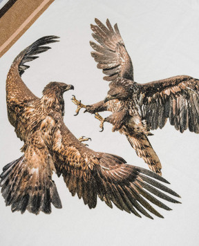 Stefano Ricci Белое махровое полотенце с принтом логотипа YTELM01SPPFEAGLE