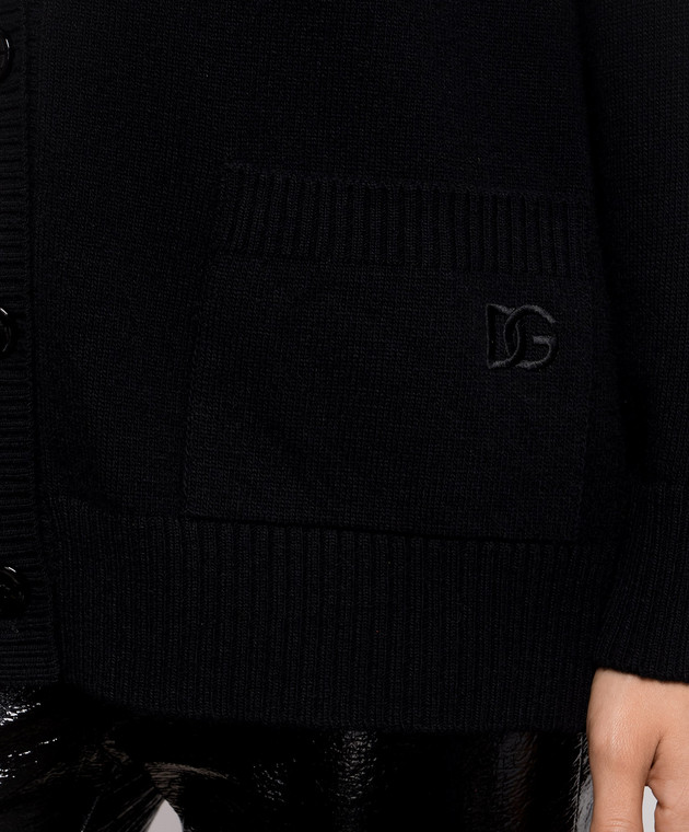 Dolce&Gabbana Чорний кардиган з вовни FXVDHZJDVGL зображення 5