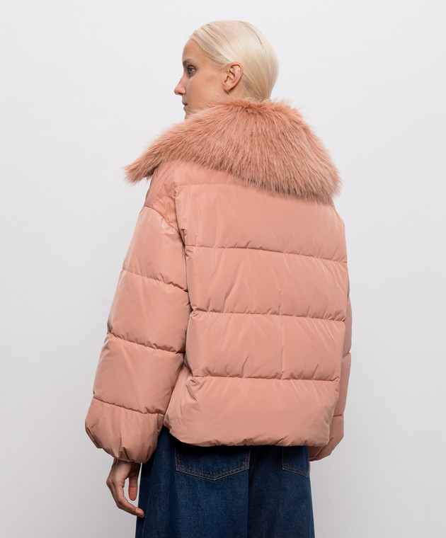 Twinset Розовый пуховик с металлическим логотипом 262TP2360 изображение 4