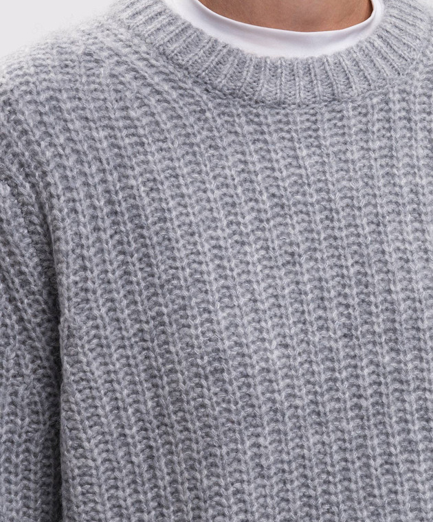 Allude Сірий светр з кашеміру та шовку 26577091 зображення 5