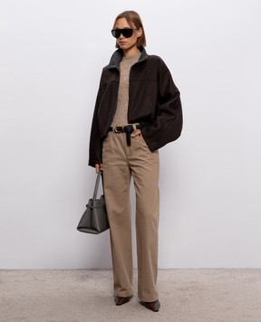 Brunello Cucinelli Коричневая куртка из шерсти MP565B3F06