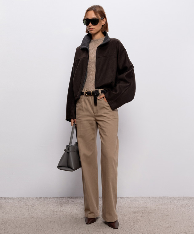 Brunello Cucinelli Коричневая куртка из шерсти MP565B3F06 изображение 2