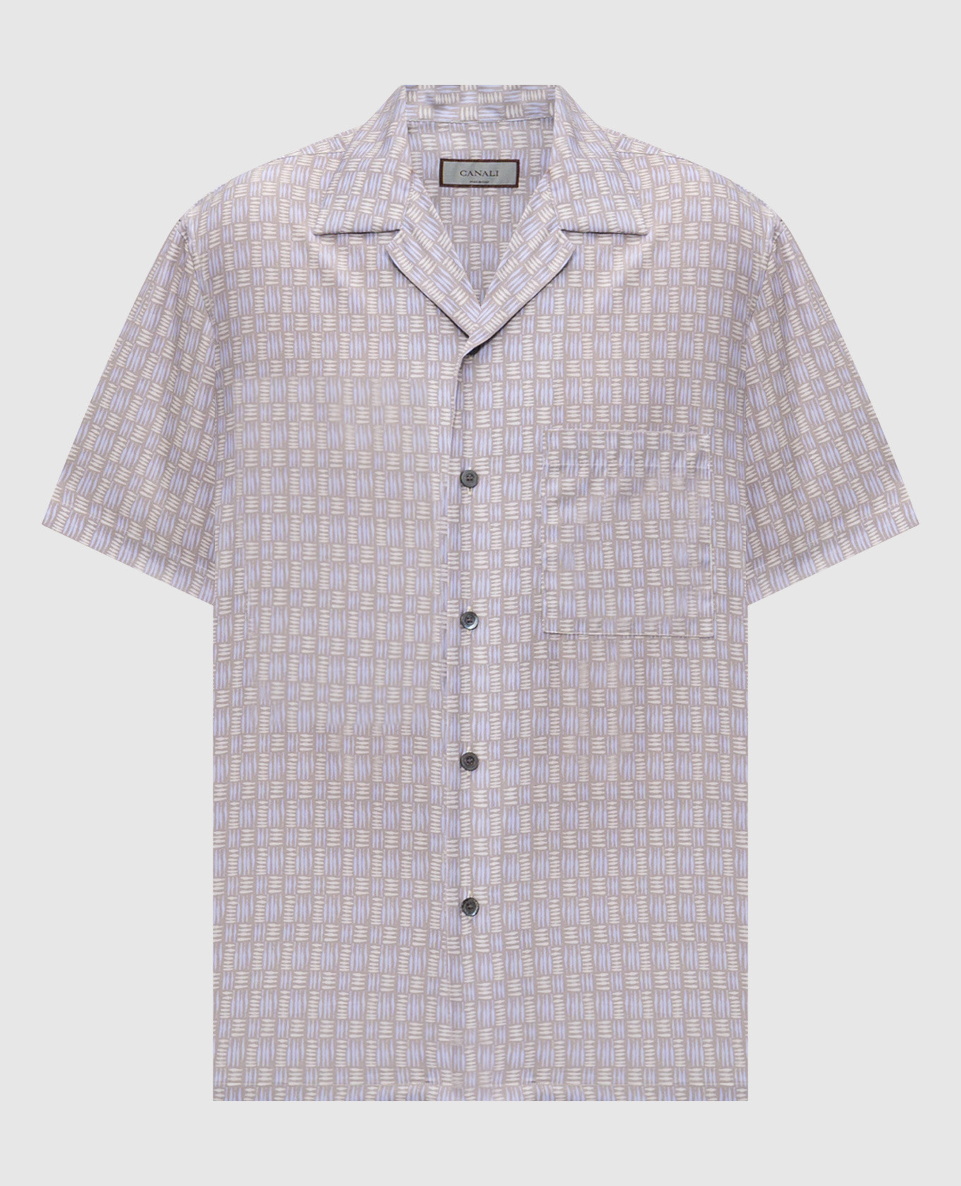 

Рубашка прямого кроя в узоре, Голубой, Рубашки