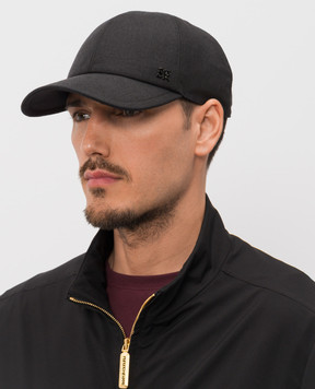 Stefano Ricci Чорна кепка з кашеміру та шовку MCV610013EMA0035