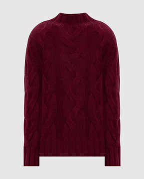 Max & Co Бордовий светр з вовною у візерунок MCLNASELLO