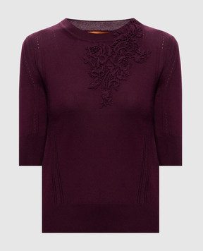 Ermanno Scervino Life Фиолетовый джемпер с шерстью с короткими рукавами D494L503APLYY
