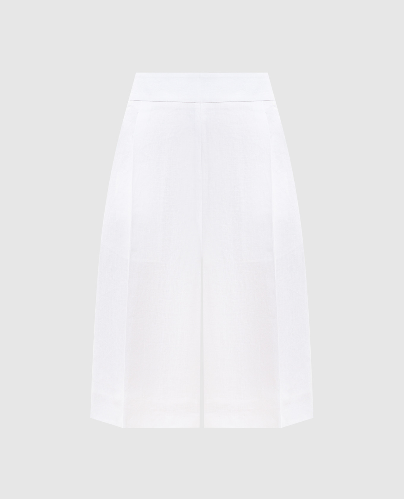 Белые бермуды из льна