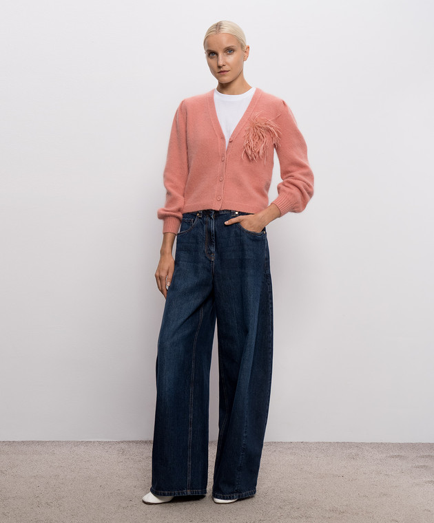 Twinset Розовый кардиган с брошью 262TP3261 изображение 2