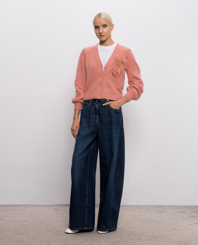 Twinset Розовый кардиган с брошью 262TP3261