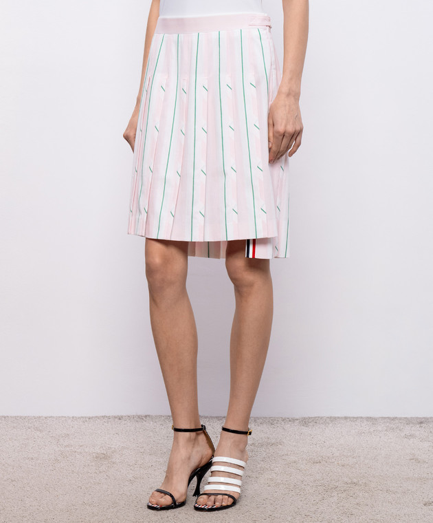 Thom Browne Рожева спідниця-плісе в смужку FGCA37UF1159 зображення 3