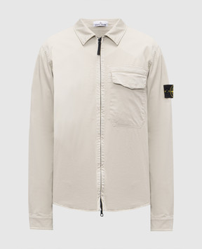 Stone Island Серая рубашка на молнии с логотипом патча L1S151200015S0012