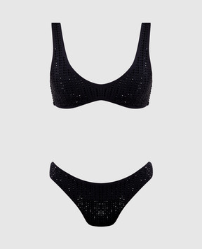 Venuja Черный купальник Malibu с кристаллами BI005B