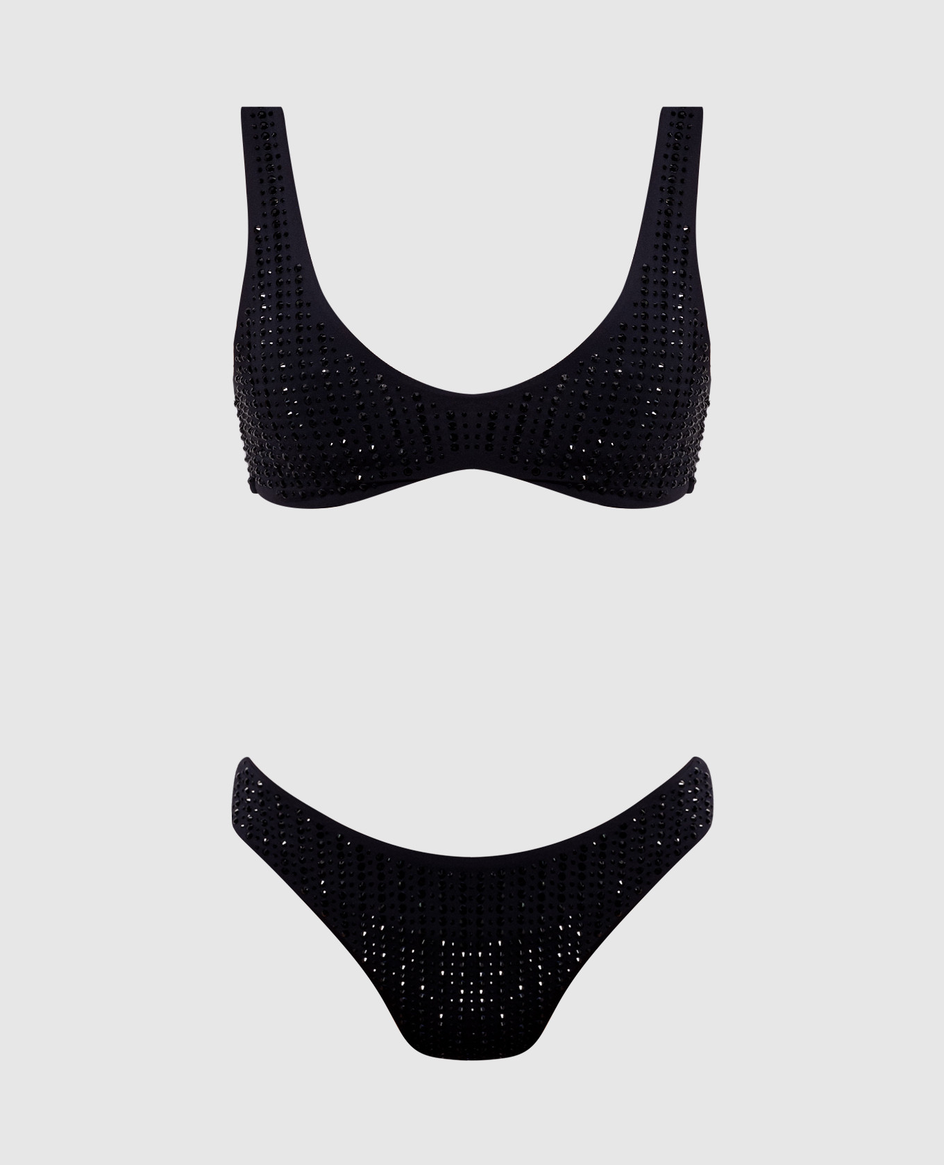 Черный купальник Malibu с кристаллами