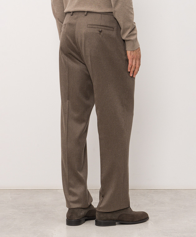 Brett Johnson Коричневые брюки из кашемира FW26P39ZE992CHE изображение 4