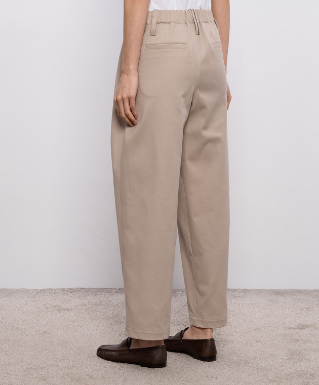 Brunello Cucinelli Бежеві штани з ланцюжком MP126P9295 зображення 4