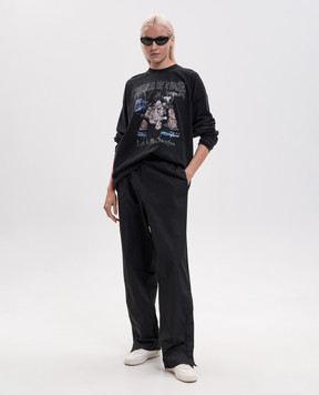 Vetements Чорний лонгслів з принтом MH27LS206B