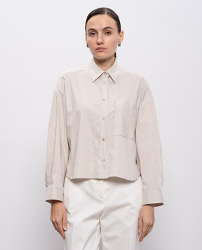 Peserico Бежевая рубашка в полоску S06734D00662