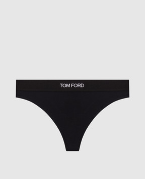 Tom Ford Черные трусики-тонг с логотипом узором KNJ009JEX011