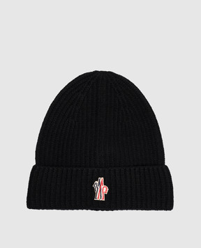 Moncler Grenoble ENFANT Дитяча чорна шапка з вовни L29573B00002M1241