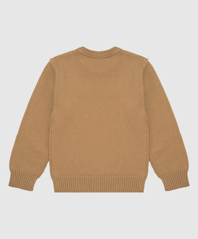 Ami Paris Детский коричневый свитер из шерсти KKS847018 изображение 2