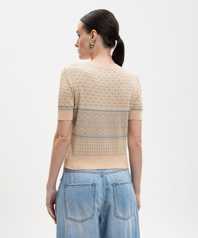 Ermanno Scervino Бежевый топ с шелком в узоре D485L754LWK изображение 4