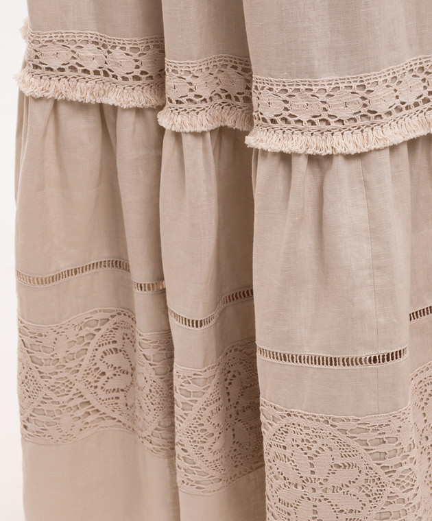 Max Mara Weekend Бежева спідниця WKIPALLORE з льону WKIPALLORE зображення 5