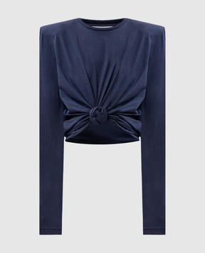 Magda Butrym Синій топ з брендовим вузлом BLOUSE14317726