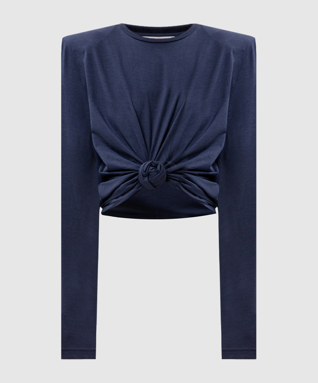 Magda Butrym Синій топ з брендовим вузлом BLOUSE14317726
