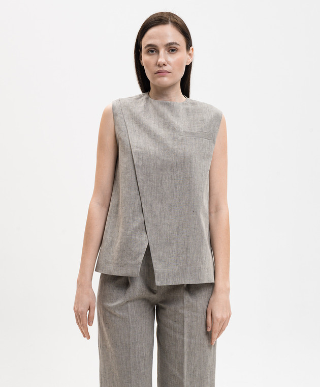 Loulou de Saison Серый топ DELLA с льном DELLA изображение 3