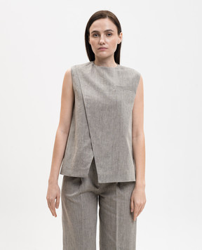 Loulou de Saison Сірий топ DELLA з льоном DELLA