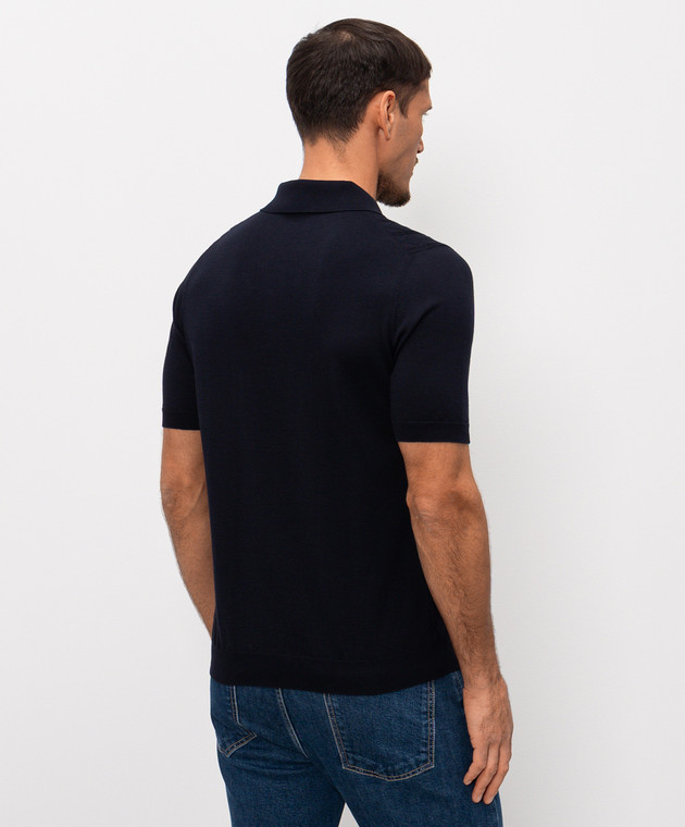 Cashmere&Whiskey Синее поло в фактурный узор M54268011 изображение 4