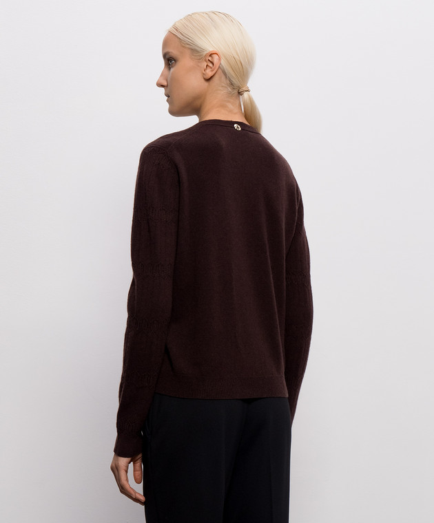 Twinset Коричневый пуловер из шерсти в узор 262AP3021 изображение 4