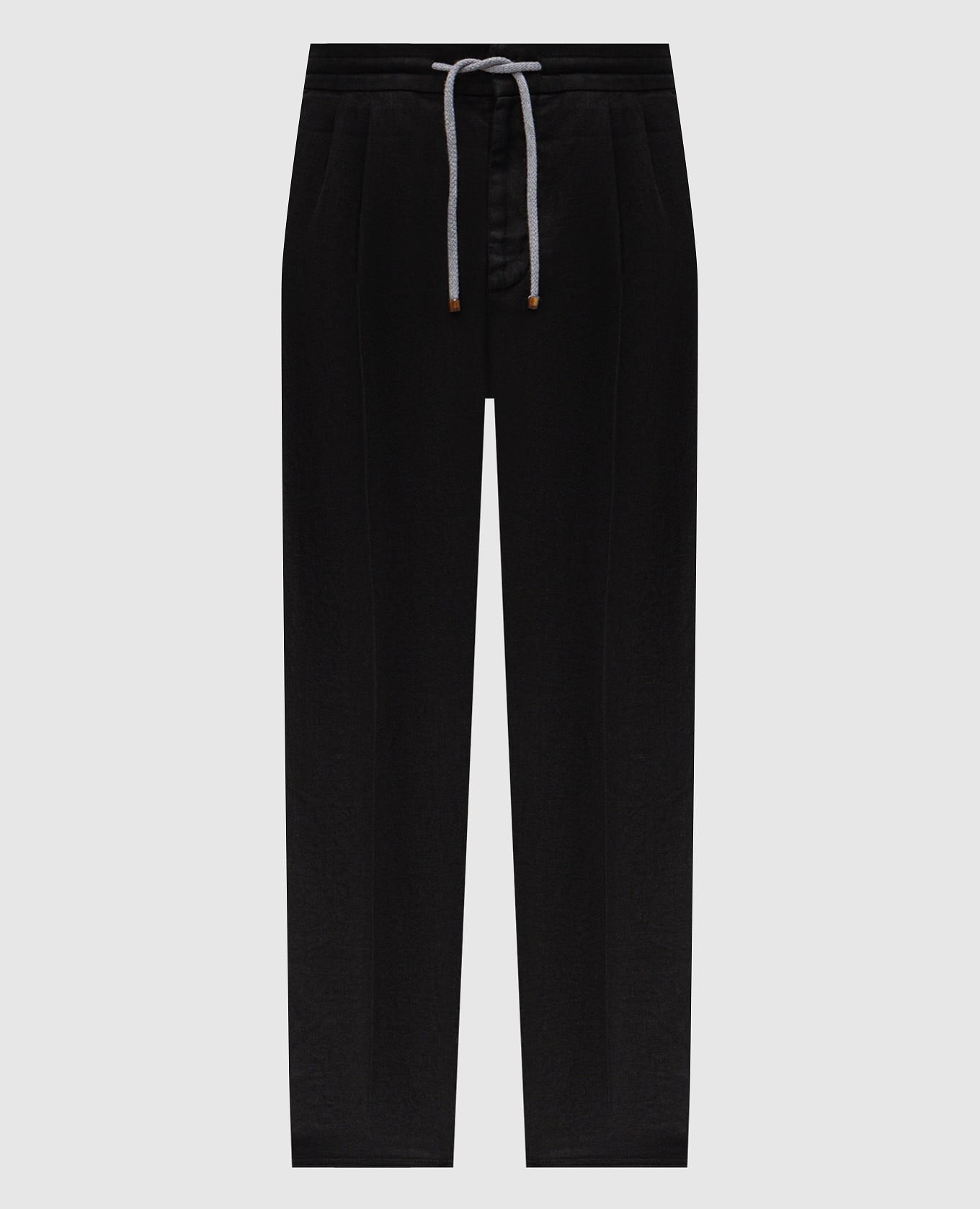 Брюки черного цвета из льна