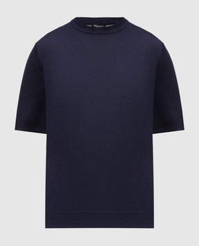 Stefano Ricci Синяя футболка из шелка с логотипом K616006G12F26102