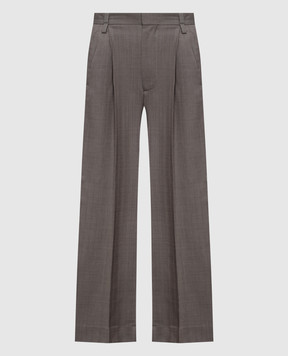 Victoria Beckham Серые брюки из шерсти 1226WTR007113A