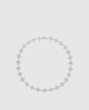 Darkai Сріблясте кольє Gothic Clover з білим золотом DICO0088