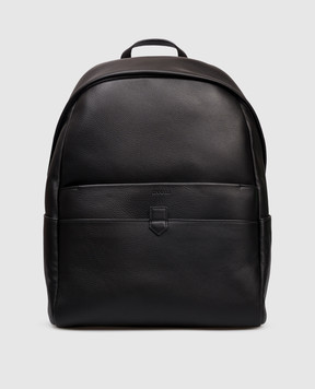 Canali Чорний шкіряний рюкзак з тисненням логотипа NA00226P325941