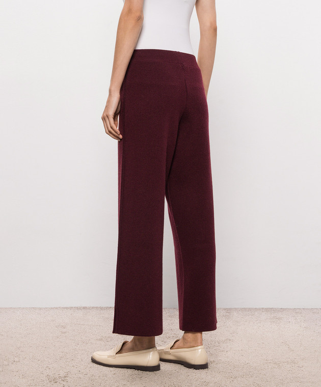 Allude Бордовые брюки из шерсти и кашемира 26517614 изображение 4