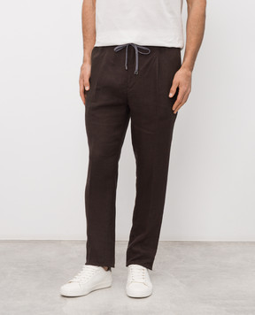 Cashmere&Whiskey Коричневі штани з льону 0255600638