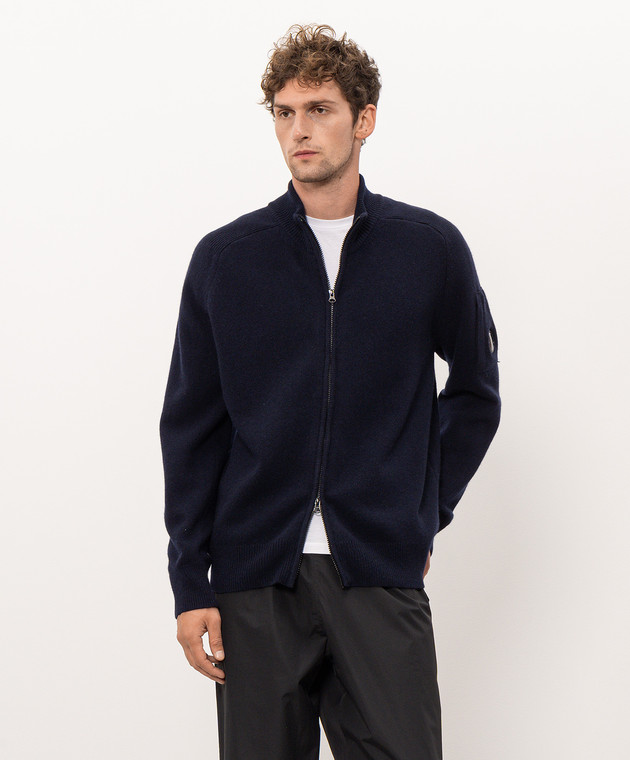 C.P. Company Синий кардиган с шерстью MKN088A110149A изображение 3