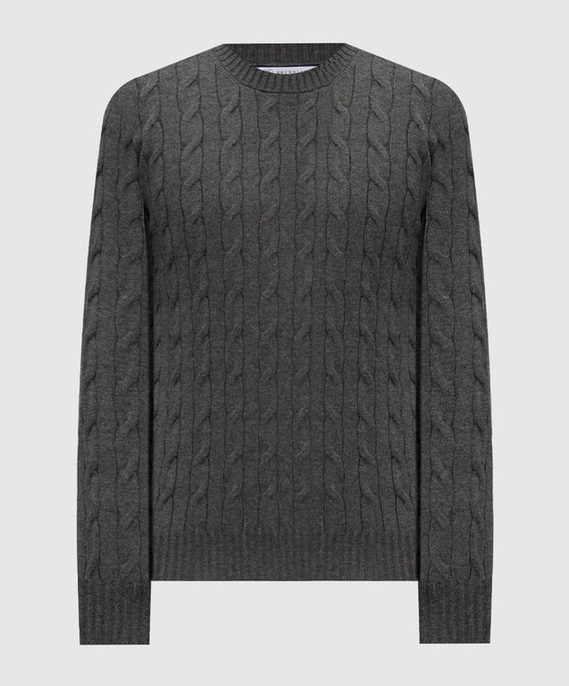 Brunello Cucinelli Серый свитер с кашемиром в узор M22707200