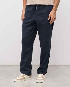 Iceberg Синие брюки с льном с логотипом B0803625