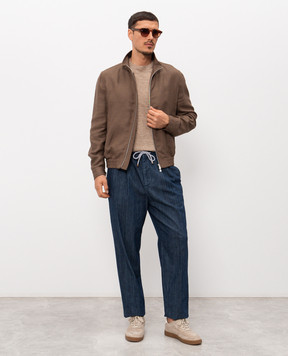 Cashmere&Whiskey Бежевая футболка из льна и шелка M54268085