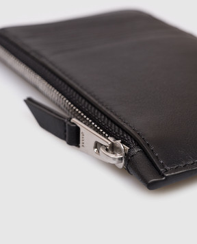 Ami Paris Черный кожаный картхолдер с эмблемой USL703AL0138